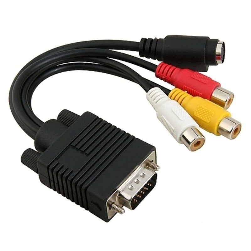 Gadpiparty VGA to S Video Converter Cable SVGA to TV Adapter Pure Copper Material - Image 1